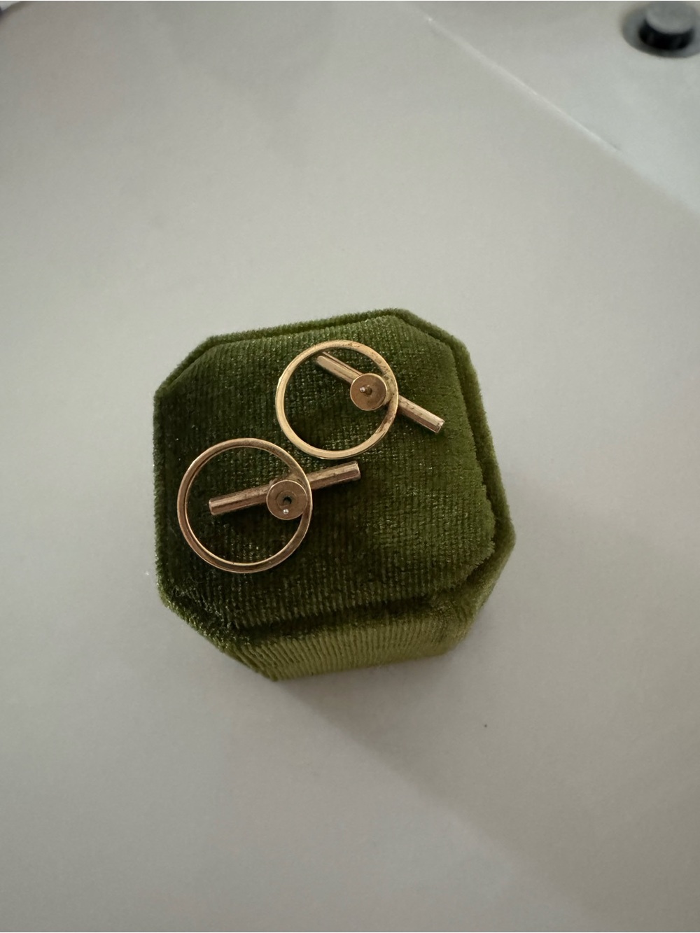 Jenny Bird Gold Circular Bar Earrings